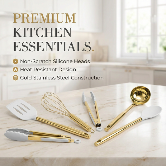 7 PCS Gold Kitchen Utensil