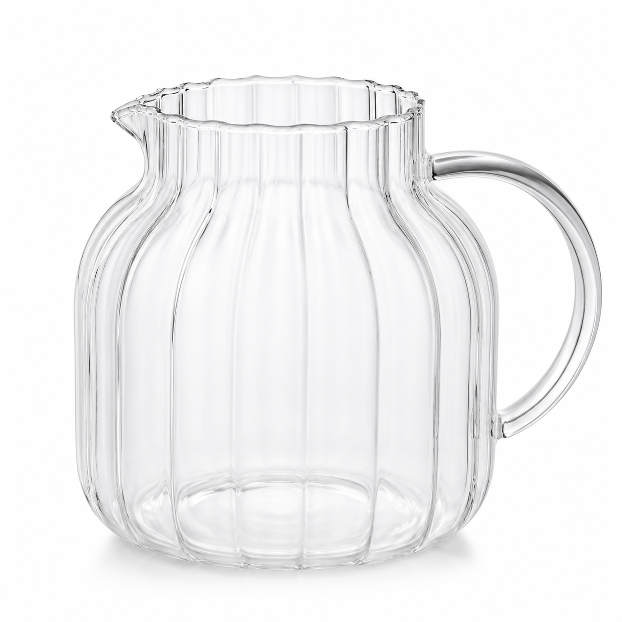 Sabah Carafe – Ribbed Glass Pitcher 1.2L