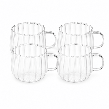 Sabah Glass Mug – Set of 4 Drinking Glasses