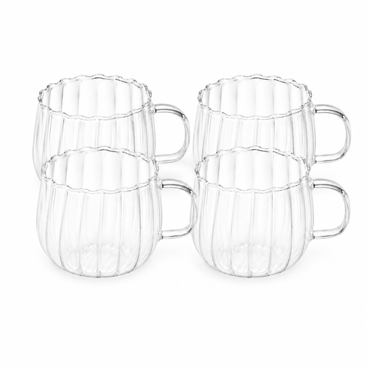 Sabah Glass Mug – Set of 4 Drinking Glasses
