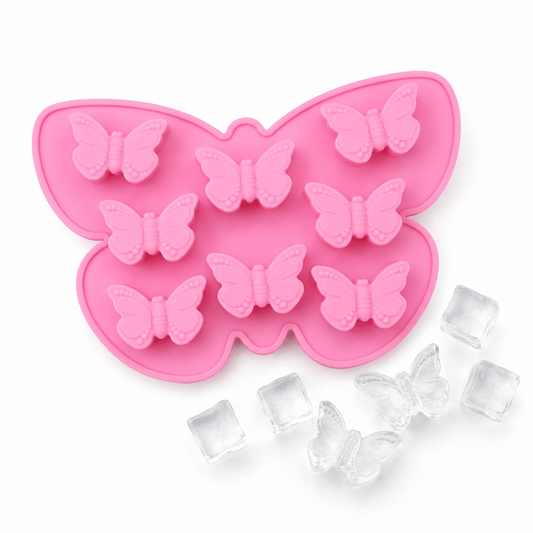 Butterfly-shaped silicone ice cube tray
