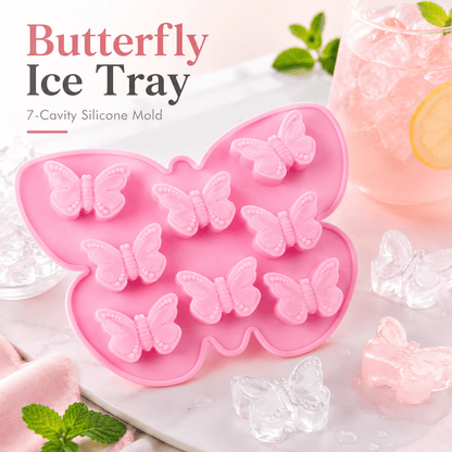 Butterfly-shaped silicone ice cube tray