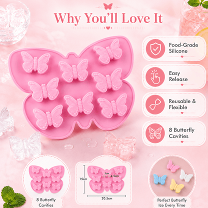 Butterfly-shaped silicone ice cube tray