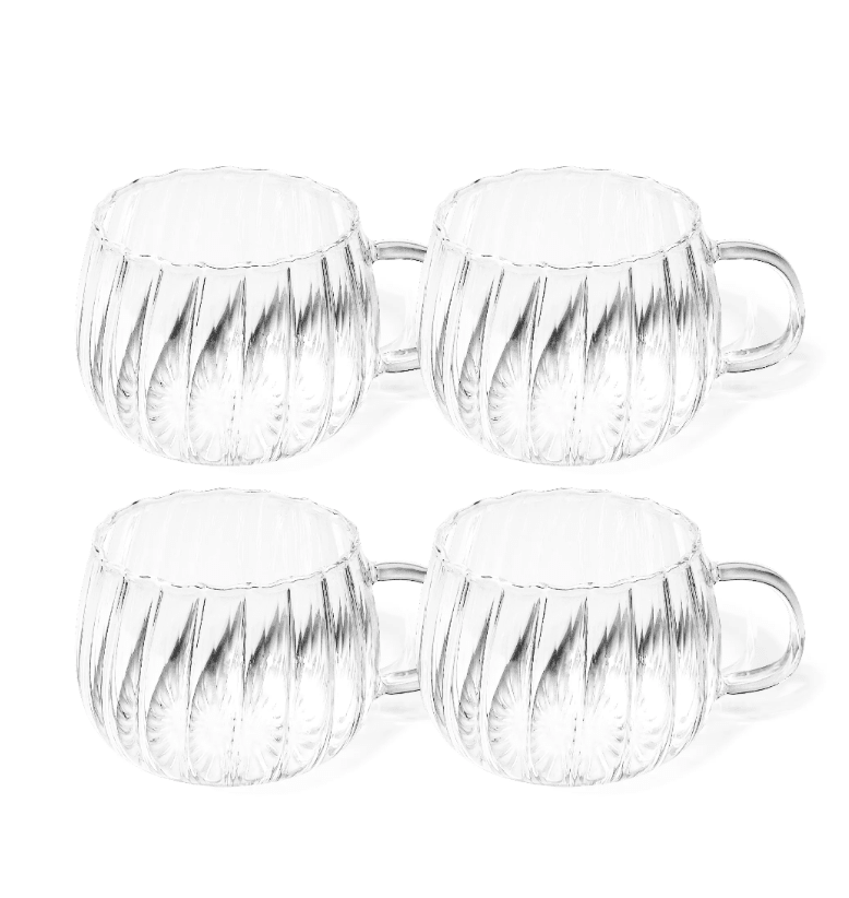 Sabah Glass Mug – Set of 4 Drinking Glasses