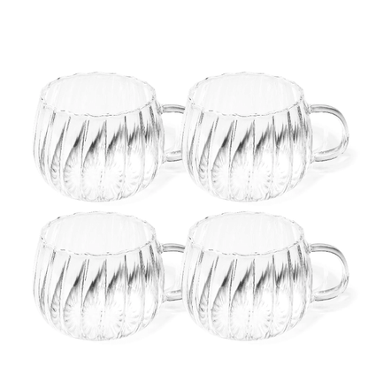 Sabah Glass Mug – Set of 4 Drinking Glasses