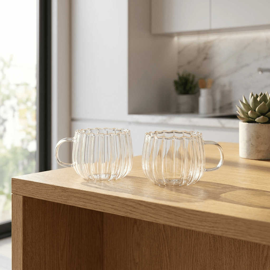 Sabah Glass Mug – Set of 4 Drinking Glasses